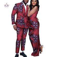 African Dresses for Women Long Draped Dresses Bazin Riche African Men Print Jacket and Pants Sets African Couple Clothes WYQ249 2024 - buy cheap