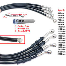 Black 400 To 2200mm Hydraulic Brake Hose DOT oil Pipe Line Braided Cable 10mm Banjo For Suzuki Kawasaki Yamaha Honda ATV 2024 - buy cheap