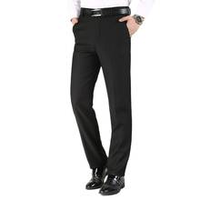 Pantalones de negocios para hombre, pantalones de traje negro, pantalones informales ajustados, pantalones de traje recto para hombre 2024 - compra barato
