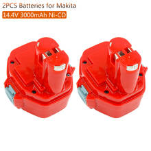 2X PA14 Сменный аккумулятор для Makita 14,4 В 3.0Ah Ni-CD аккумуляторная батарея для электроинструмента 1420 1422 1433 1434 1435 6280D 6281D Аккумуляторы для инструментов 2024 - купить недорого