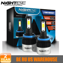 Nighteye h11/h8/h9 iluminação automática 6500k 72w 9000lm play & plug carro led farol de condução ip68 nevoeiro lâmpada para bridgelux cob led chips 2024 - compre barato
