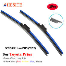 HESITE Colorful Car Windshield Wiper Blade For Toyota Prius Prime PHV XW50 W52 Hatchback 2015 2016 2017 2018 2019 2020 2021 2022 2024 - buy cheap