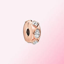 Colgante de plata esterlina 2021 100% para mujer, dije con formas geométricas rosas, compatible con pulsera artesanal, joyería Original para mujer, 925 2024 - compra barato