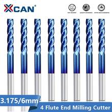 XCAN Carbide Milling Cutter 4 Flute CNC Router Bit 3.175-6mm Shank Flat Milling Bit for Aluminum Brass Cutting CNC End Mill 2024 - buy cheap