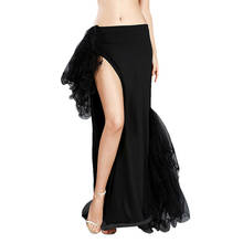Falda de malla para danza del vientre para mujer, falda larga, traje de baile del vientre, ropa de actuación 2024 - compra barato