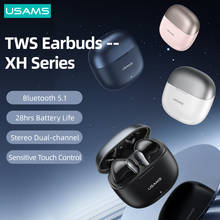USAMS XH09 TWS наушники BT 5,1 HiFi стерео беспроводные наушники с сенсорным управлением игровая гарнитура для iPhone Huawei Xiaomi Samsung 2024 - купить недорого