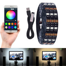 Tira de luces led con control por Bluetooth, iluminación de fondo de TV, RGB, DC 5v, 5050 SMD, resistente al agua, para decoración de habitación de Navidad 2024 - compra barato