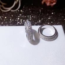 2021 novo verão incrustado cristal do anel austríaco para a moda feminina 925 anéis de jóias por atacado rotatable anel de casamento 2024 - compre barato