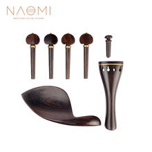 NAOMI Hill Style 4/4 Ebony Violin Parts Tailpiece +Turning Pegs+Endpin+Chinrest Ebony Wood Violin Accessories For 4/4 Violin SET 2024 - buy cheap