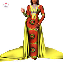 Vestido estampado de ancara tradicional africano, vestido de casamento feminino com manto longo, roupa africana wy8902 2024 - compre barato