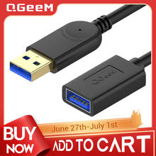 QGeeM USB удлинитель шнур USB3.0 папа-мама удлинитель кабель для синхронизации данных адаптер 1 м 3 м 2 м супер скорость USB 3,0 кабель 2024 - купить недорого