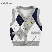 Children's warm vest cotton boys vest 2022 new spring winter vest shoulder knit cardigan baby sweater Waistcoats fashion clothes 2024 - buy cheap