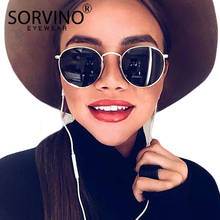 SORVINO, ретро дизайн, маленькие овальные поляризационные солнцезащитные очки, 2020, женские, стимпанк, розовое золото, зеркальные круглые солнцезащитные очки, розовые оттенки, SP177 2024 - купить недорого