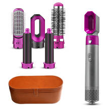 Electric One Step 5in1 Detachable Hot Air Brush Hair Styling Heating Blow Dryer Auto Wrap Rotating Curling Iron Wand Sets