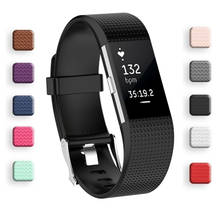 Для fitbit charge2 смарт-Браслет замена для силиконового ремешка спортивный ремешок браслет с металлической пряжкой для Fitbit заряд 2 смарт-браслет 2024 - купить недорого