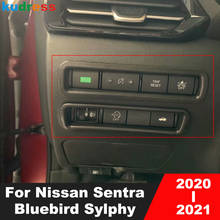 Для Nissan Sentra Bluebird Sylphy 2020 2021 углеродное волокно внутренняя фара переключатель Крышка отделка стикер автомобильные аксессуары 2024 - купить недорого