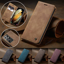 Magnetic Leather Case for Samsung Galaxy S22 Ultra S21 Plus S20 FE S10 S9 S8 S7 Edge A12 A22 A32 A42 A52 A72 Wallet Card Cover 2024 - buy cheap