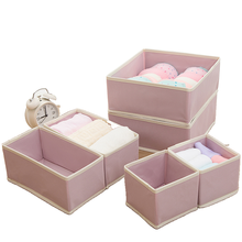 Nonwoven Clothes Storage Box Container Drawer Divider Lidded Closet Box For Ties Socks Bra Underwear Clothing Organizer 6PCS 2024 - buy cheap