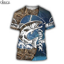 Hx-camiseta de verão masculina e feminina, estilo casual, pesca de salmão, moda urbana 2024 - compre barato