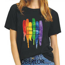 Женская Винтажная Футболка Love Wins, летняя футболка с изображением ЛГБТ-радуги, в стиле Vogue, Харадзюку, размера плюс 2024 - купить недорого