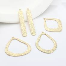 Zinc Alloy Gold Charms Hollow Exaggerated Tear Water Drop Geometry Stripe Pendant 2pcs/lot For DIY Earrings Jewelry Accessories 2024 - buy cheap