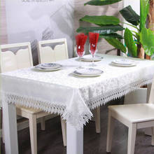 Table Cloth White Luxury Embroidery Beautiful Lace Tablecloth Dinningtable Cover Hollow Out Round Table Cloth Table Flag Towels 2024 - buy cheap