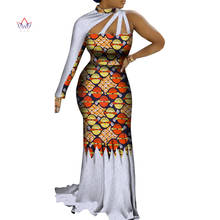 Roupa de festa africano feminino bazin tecido elegante senhora vestidos personalizados mais tamanho danshiki impressão floor-length vestidos wy4174 2024 - compre barato