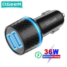 QGEEM USB Car Charger Adapter 36W for iPhone 12 Pro 11 Max Mini Dual USB Quick Charge Charging Car Fast USB Charger for Xiaomi 2024 - buy cheap