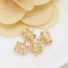 (2448)6PCS 9x11MM 24K Gold Color Plated Brass Large Hole Charms Connector High Quality Diy Jewelry Accessories 2024 - buy cheap