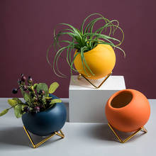 Mini maceta de cerámica para decoración de escritorio, macetas suculentas para balcón, planta nórdica Morandi, maceta colorida para jardín 2024 - compra barato