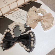 Korea Style Women Fashion Hair Ties Simple Cute Fabric Lace Bow Pearl Simplicity Hair Ropes for Girl Fashion Hair Accessories 2024 - buy cheap