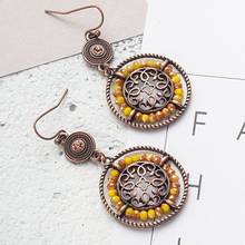 Drop Earrings for Women Female 2020 Boucle d'oreille Alloy Flower Big Round Circle Earring Gold Bijoux Jewelry Brincos Mujer 2024 - buy cheap