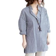 New Fashion Plus Size Women Cotton Cloth Long Plaid Blouses Shirts Female Long Sleeve Casual Loose Shirt OuterWear Mujer 5XL 6XL 2024 - buy cheap