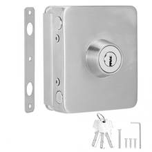 Square Single Glass Door Lock Brushed Stainless Steel Office Security Frameless Toughened Glass Door Lock Punch Free 2024 - buy cheap