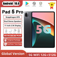 Global Firmware Tabletas 5G 11 Inch Pad 5 Pro Android 10.0 Tablet Snapdragon 870 8800mAh GPS WIFI FHD Tablets Pad 5 pro Android 2024 - compre barato