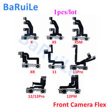 Baruile cabo de fita flexível para câmera frontal, 1 peça, iphone x xr xs 11 pro max xsm 12, peça de substituição para câmera pequena 2024 - compre barato