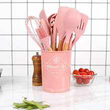 9pcs/12PCS Silicone Cooking Utensils Set Non-stick Spatula Shovel Wooden Handle Cooking Tools Set with Storage Box Kitchen Tools 2024 - buy cheap