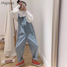 Jumpsuits Women Street Style Loose Novelty Washed Korean High Fashion Denim Top Quality Stylish Womens Streetwear Hot Sale Chic 2024 - buy cheap