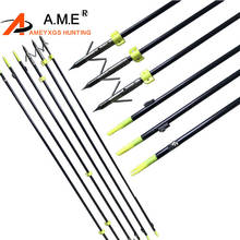 Flechas de pesca de arco, Flecha de caza de tiro con arco, puntas finas de fibra de vidrio, para caza al aire libre, 6 uds. 2024 - compra barato