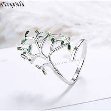 Fanqieliu S925 Stamp Silver Color Vintage Tree Cuff Ring For Women Luxury Jewelry Girl Gift New FQL20499 2024 - buy cheap