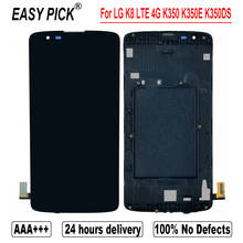 ЖК-дисплей для LG K8 LTE 4G K350N K350E K350DS K350AR AS375 K350, кодирующий преобразователь сенсорного экрана в сборе с рамкой 2024 - купить недорого