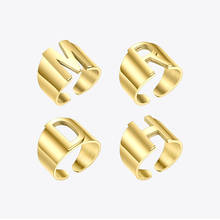 ENFASHION Punk Hollow Letter Ring Gold Color Stainless Steel Initial Open Finger Rings For Women Fashion Jewelry Wholesale R4047 2024 - buy cheap