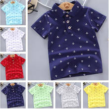 2021 Summer Baby Boys Polo Shirts Short Sleeve Anchor Lapel Clothes for Girls Odell Cotton Breathable Kids Tops Outwear 12M-5Y 2024 - купить недорого