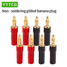 YYTCG 8pcs 4mm Banana plugs Gold plated speaker connector adapter audio wire connector 1pair black&red in silicon tube 2024 - buy cheap