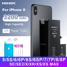 NOHON Phone Battery for iPhone 7 8 Plus X XR XS MAX 6 6S 5 5S 4 4S Bateria for iPhone SE Battery 2020 High Quality Batteries 2024 - buy cheap