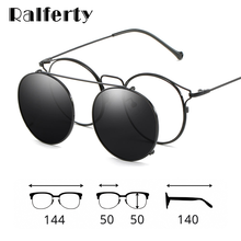 Ralferty óculos de sol feminino, armação para lentes ópticas, clip on, prescrição, redondo, olho de gato, óculos de sol feminino z17102 2024 - compre barato