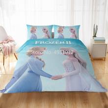 Juego de cama de princesa Frozen 3 para niños y niñas, ropa de cama de Elsa y Anna de Color claro, edredón individual, funda de almohada, regalo para adultos 2024 - compra barato