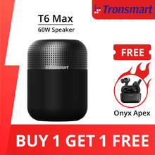 Tronsmart T6 Max Bluetooth динамик 60 Вт TWS Bluetooth Колонка домашний кинотеатр динамик s с голосовым ассистентом, 20H время воспроизведения, IPX5, NFC 2024 - купить недорого
