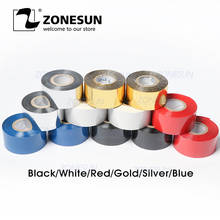 Zonesun fita térmica para impressora, acessório para impressora de plástico e papel com código de data 30*100m 2024 - compre barato