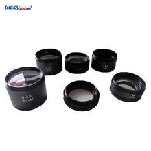 Microscopio de lente objetivo, accesorios de lente estéreo Barlow, 0,3x 0,5X 0,7x 1X 1,5x 2,0x 2024 - compra barato
